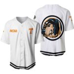 Tennessee Volunteers Classic White With Mascot Gift For Tennessee Volunteers Fans Baseball Jersey Gift for Men Dad