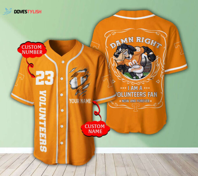 Tennessee Volunteers Personalized Baseball Jersey