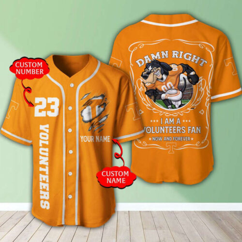 Tennessee Volunteers Personalized Baseball Jersey