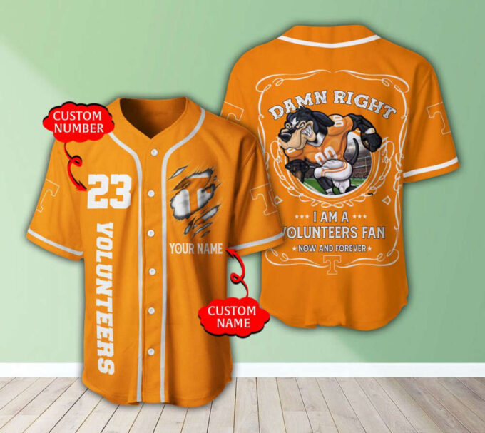 Tennessee Volunteers Personalized Baseball Jersey