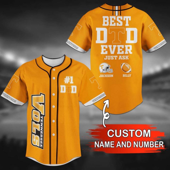Tennessee Volunteers Personalized Baseball Jersey Gift for Men Dad
