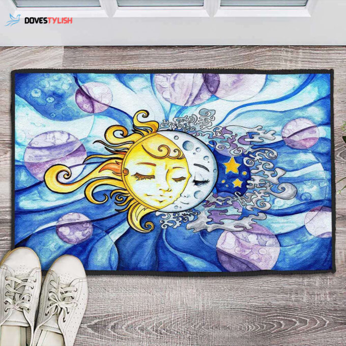 The Sun And The Moon Outdoor Indoor Doormat