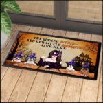 The Wicked Witch And Her Little Monsters Live Here Personalized Welcome Doormat, Best Gift For Home Decoration