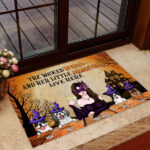 The Wicked Witch And Her Little Monsters Live Here Personalized Welcome Doormat, Best Gift For Home Decoration