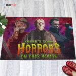 There Is Some Horrors in This House Halloween Horror Characters  Doormat