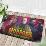 There Is Some Horrors in This House Halloween Horror Characters  Doormat