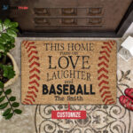 This Home Runs On Love Personalized Coir Pattern All Over Printing Doormat