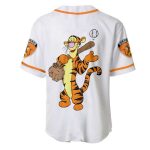 Tigger Winnie Pooh White Orange Disney Unisex Cartoon Graphic Casual Outfits Custom Baseball Jersey Gift for Men Dad
