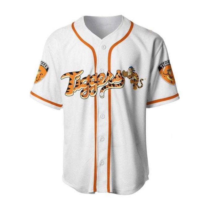 Tigger Winnie Pooh White Orange Disney Unisex Cartoon Graphic Casual Outfits Custom Baseball Jersey Gift for Men Dad