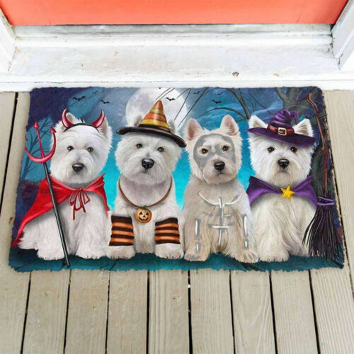 Tmarc Tee Premium Westie Dog Halloween Doormat