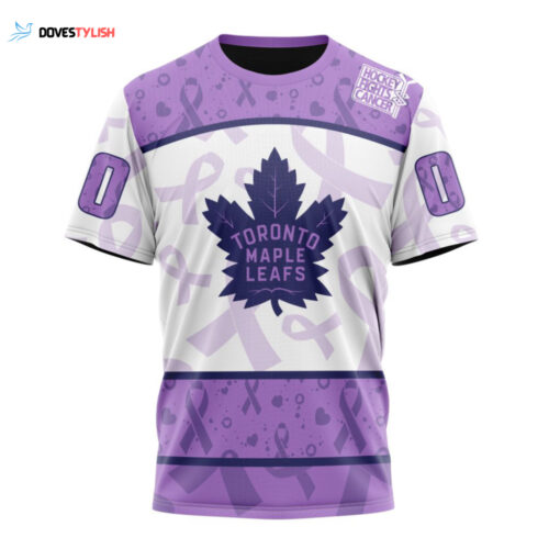 Toronto Maple Leafs Special Lavender Hockey Fights Cancer Unisex T-Shirt For Fans Gifts 2024