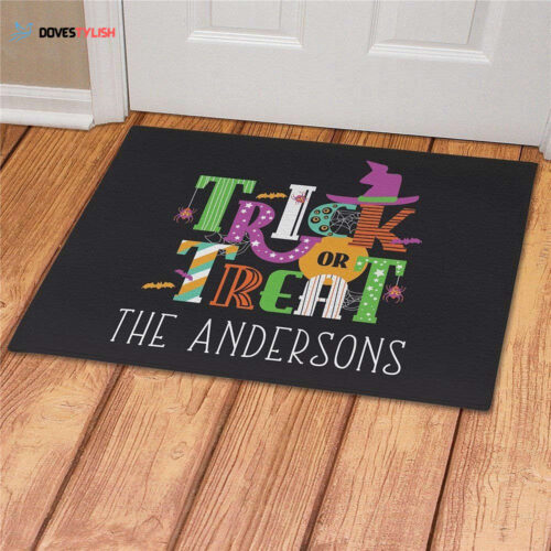 Trick Or Treat Personalized Halloween Welcome Doormat Home Decor 2024