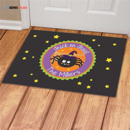 Trick Or Treat Spider Personalized Halloween Welcome Doormat Home Decor 2024