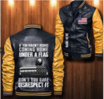 Us Veteran Eagle Custom Personalized Leather Bomber Jacket