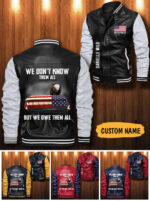 Us Veteran Eagle Custom Personalized Leather Bomber Jacket