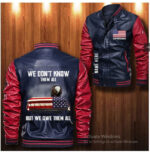 Us Veteran Eagle Custom Personalized Leather Bomber Jacket