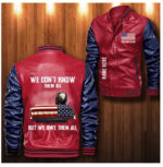 Us Veteran Eagle Custom Personalized Leather Bomber Jacket