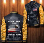 Us Veteran Leather Bomber Jacket