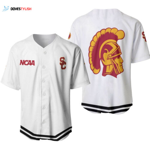 Usc Trojans Classic White With Mascot Gift For Usc Trojans Fans Baseball Jersey