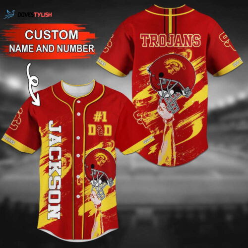 USC Trojans Personalized Baseball Jersey Gift for Men Dad