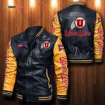 Utah Utes Leather Bomber Jacket