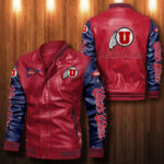 Utah Utes Leather Bomber Jacket