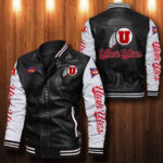 Utah Utes Leather Bomber Jacket