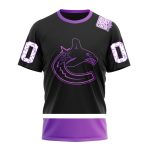 Vancouver Canucks Special Black Hockey Fights Cancer Unisex T-Shirt For Fans Gifts 2024