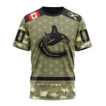Vancouver Canucks Special Camo Military Appreciation Unisex T-Shirt For Fans Gifts 2024