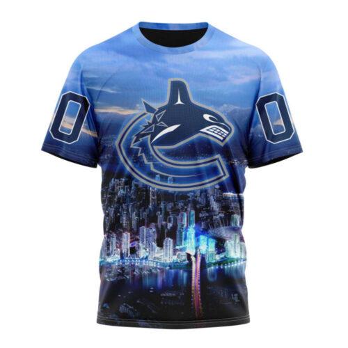 Vancouver Canucks Special Design With City Skyline Unisex T-Shirt For Fans Gifts 2024