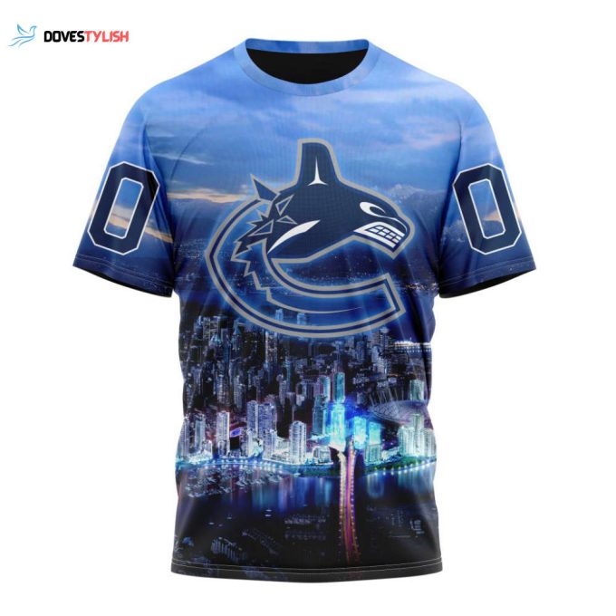 Vancouver Canucks Special Design With City Skyline Unisex T-Shirt For Fans Gifts 2024