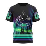 Vancouver Canucks Special Design With Northern Lights Unisex T-Shirt For Fans Gifts 2024