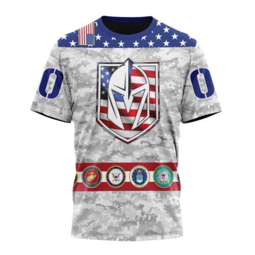 Vegas Golden Knights Armed Forces Appreciation Unisex T-Shirt For Fans Gifts 2024