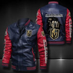 Vegas Golden Knights Leather Bomber Jacket