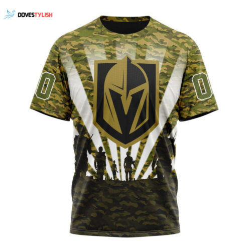 Vegas Golden Knights Military Camo Kits For Veterans Day And Rememberance Day Unisex T-Shirt For Fans Gifts 2024