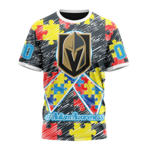 Vegas Golden Knights Special Autism Awareness Month Unisex T-Shirt For Fans Gifts 2024