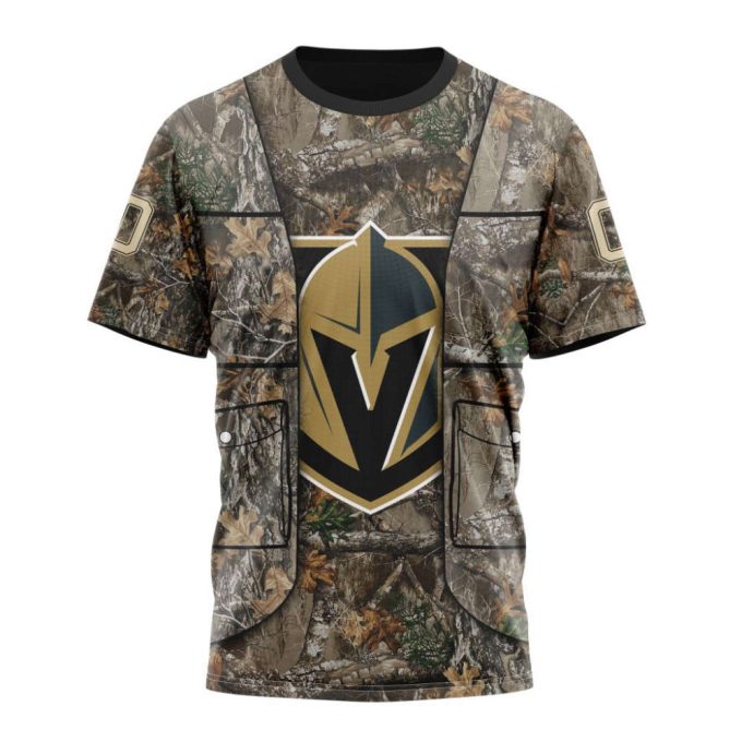 Vegas Golden Knights Vest Kits With Realtree Camo Unisex T-Shirt For Fans Gifts 2024