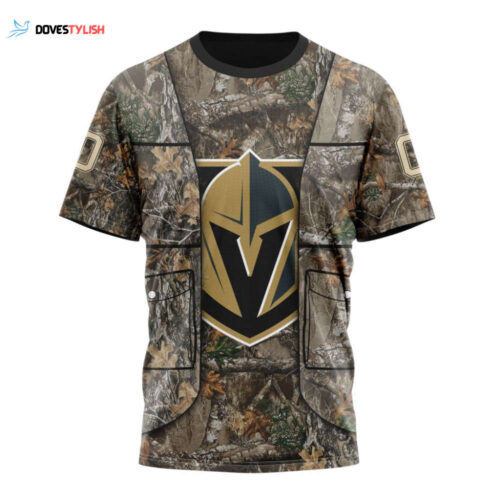 Vegas Golden Knights Vest Kits With Realtree Camo Unisex T-Shirt For Fans Gifts 2024