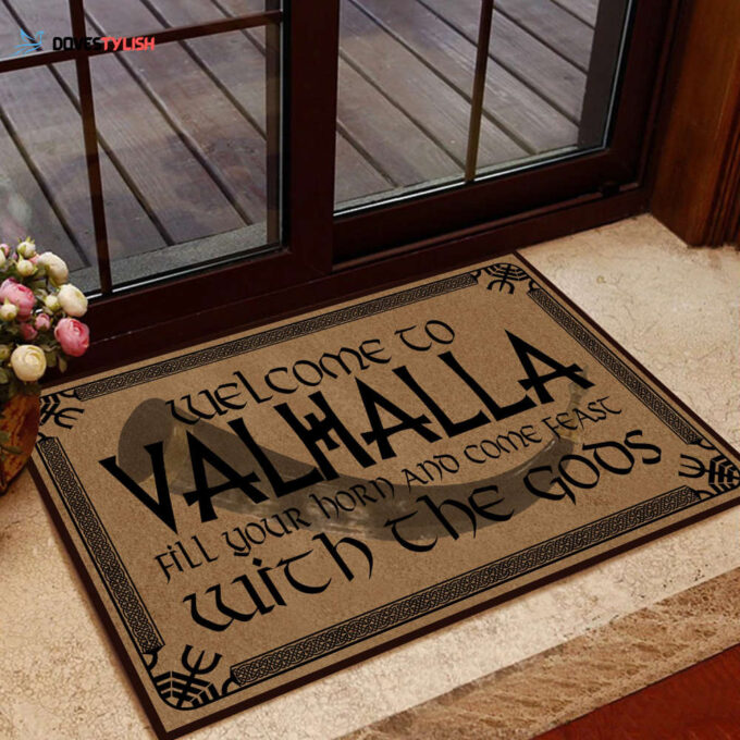 Viking Doormat Welcome To Valhalla | Welcome Mat | House Warming Gift | Christmas Gift Decor