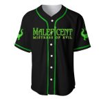 Villian Maleficent Green Black Neon Disney Unisex Cartoon Graphics Casual Outfits Custom Baseball Jersey Gift for Men Dad