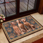 Vizsla Floral Paw – Dog Doormat Welcome Mat House Warming Gift Home Decor Gift for Dog Lovers Funny Doormat Gift Idea