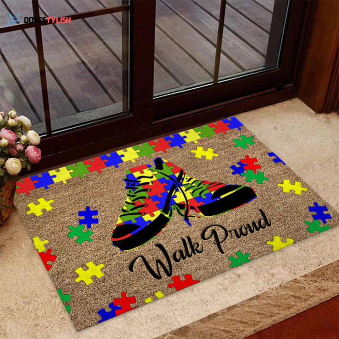 Walk Proud Puzzle Autism Awareness Doormat Autism Home Decor Autism Awareness Gift Idea HT