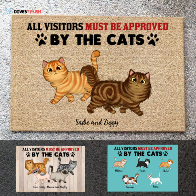 Walking Cat Personalized Doormat Gift For Cat Lovers