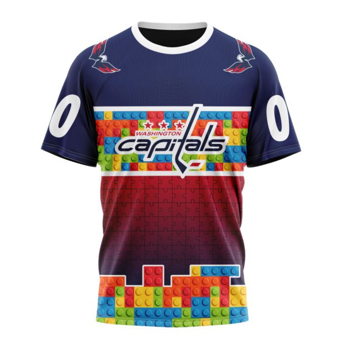 Washington Capitals Autism Awareness Design Unisex T-Shirt For Fans Gifts 2024