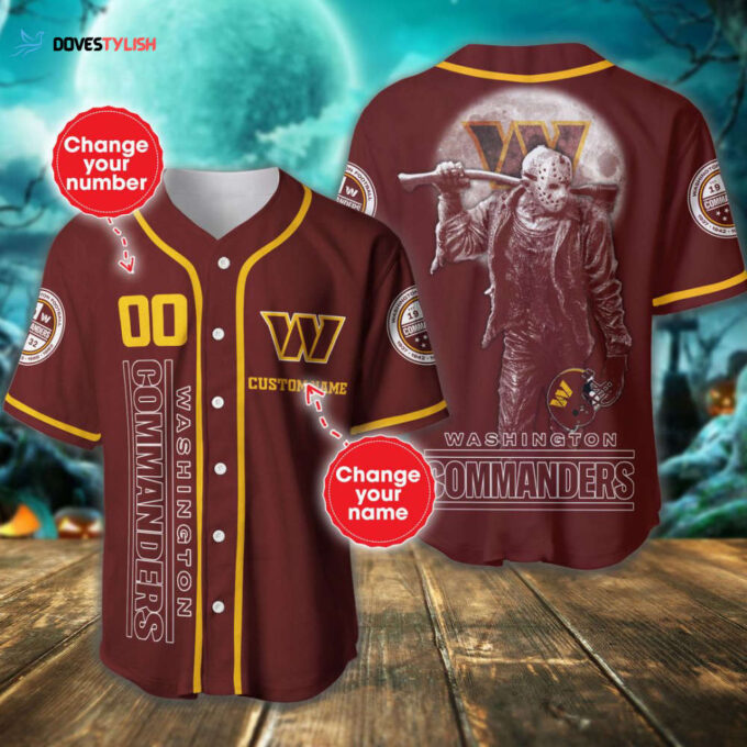 Washington Commanders Personalized Baseball Jersey