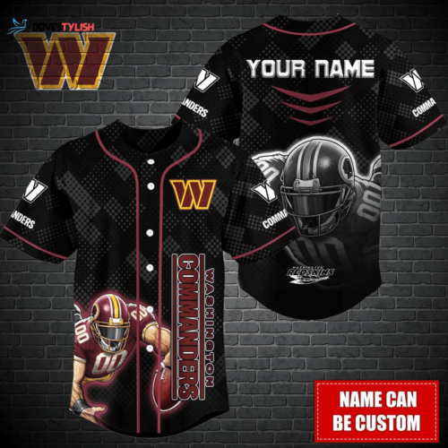Washington Commanders Personalized Baseball Jersey Gift for Men Dad