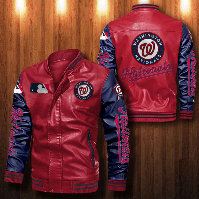 Washington Nationals Leather Bomber Jacket