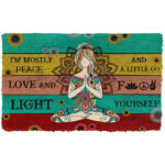 Waybackapparel Yoga I Am Mostly Peace Love And Light Custom 3D Doormat