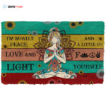 Waybackapparel Yoga I Am Mostly Peace Love And Light Custom 3D Doormat