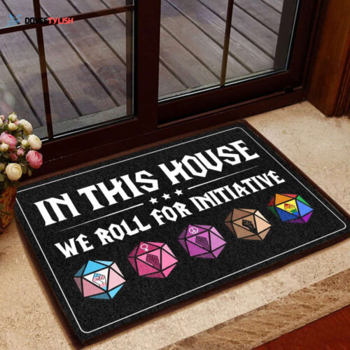 We Roll For Initiative Easy Clean Welcome DoorMat
